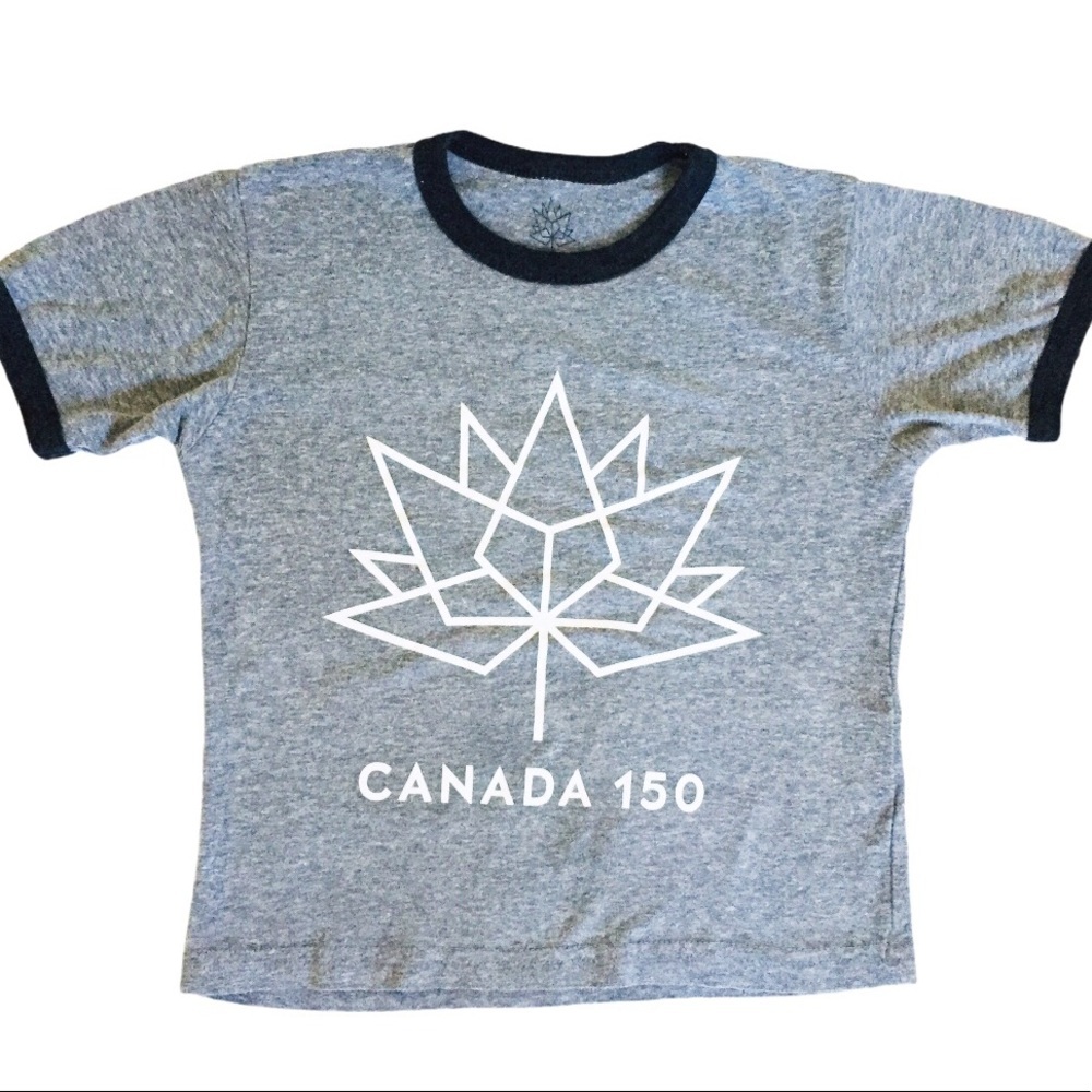 CANADA 150 Vintage Memorial Limited Edition Tee/Top With Cap Sleeves Grey Boy 4Y